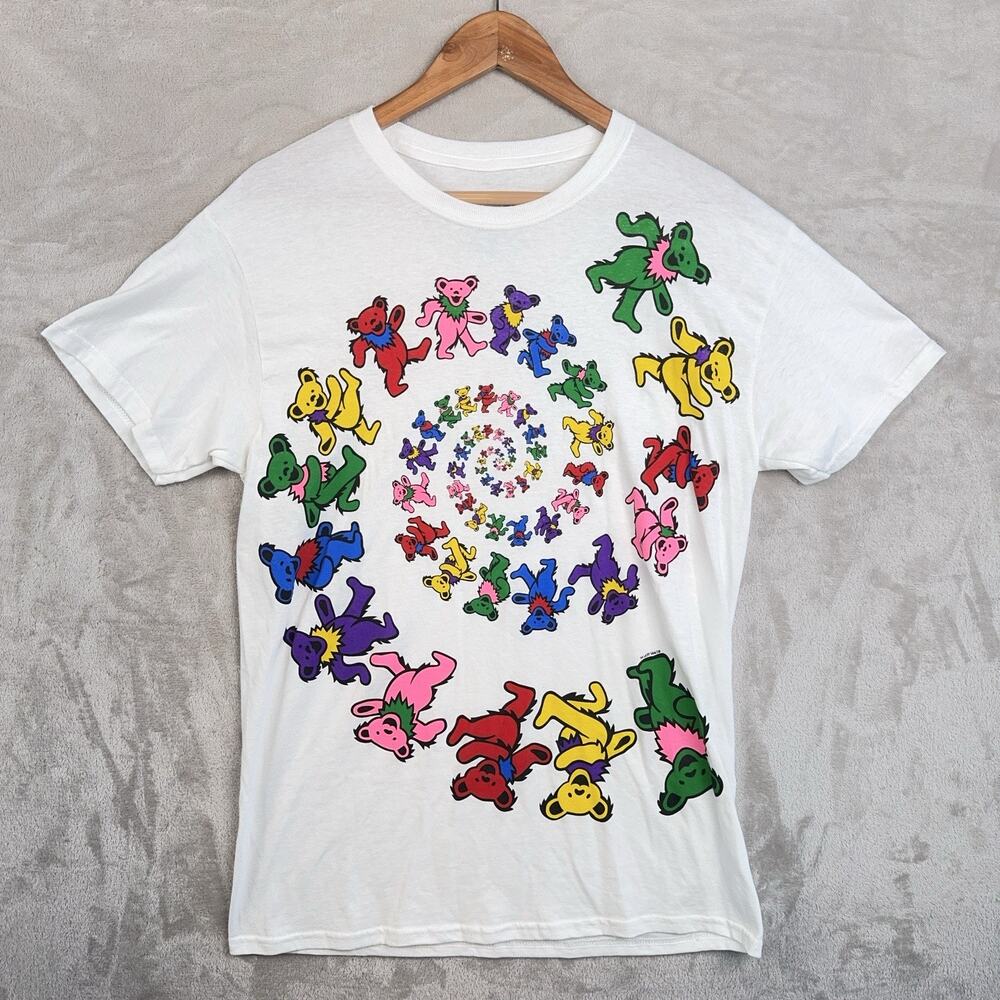 Liquid Blue Dancing Bears Spiral T Shirt Men's Medium 40" Grateful Dead Skater